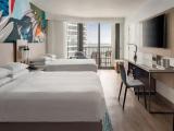 Newly Renovated Quadruple room with balcony and with partial bay view